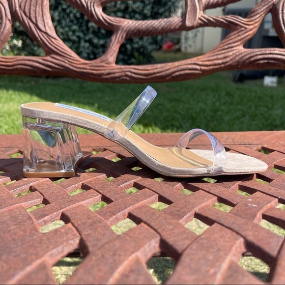 💋NWT Steve madden mott strappy clear block sandals - Picture 3 of 15